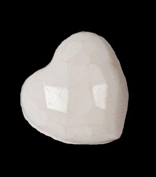 Bottone per bambini a forma di cuore in plastica bianco 14 mm 0.55 inch